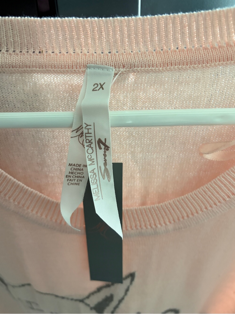 Melissa McCarthy Pink plus sweater three-quarter sleeve Size 2X - Picture 2 of 2